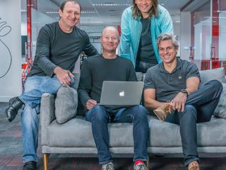 Cesar Gon, Thelton McMillian, Leonardo Mattiazzi and Bruno Guicardi together at a CI&T office