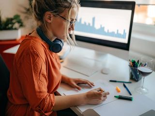 Woman working in data analytics project