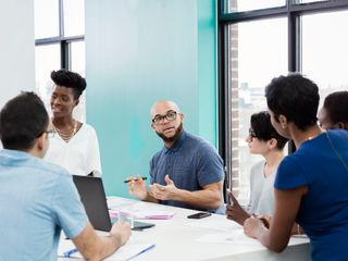 Business people having meeting in modern office
