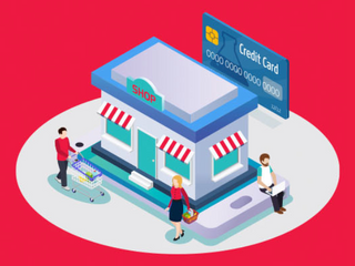 Illustration of people shopping