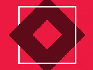 A red background with a white square and a darker quare