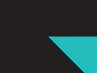 Dark background with an aquamarine triangle on the bottom right corner