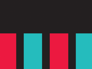 Dark background with two red columns and two blue columns