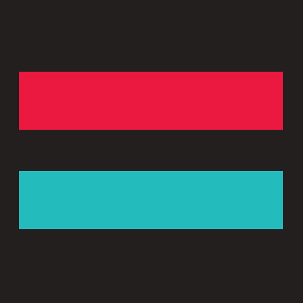 A dark background with a red bar and a blue bar on it
