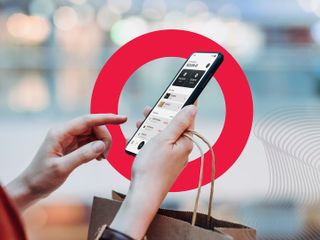 woman using mobile app at the mall