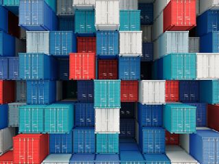 a bunch of shipping containers