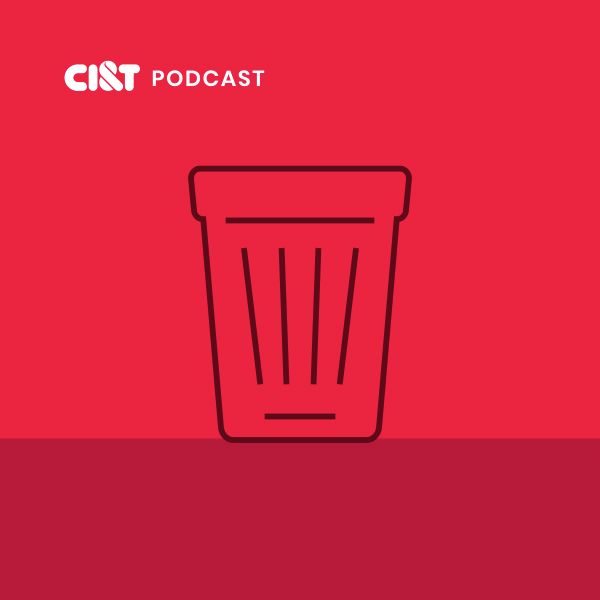 Capa podcast com copo de bar no centro