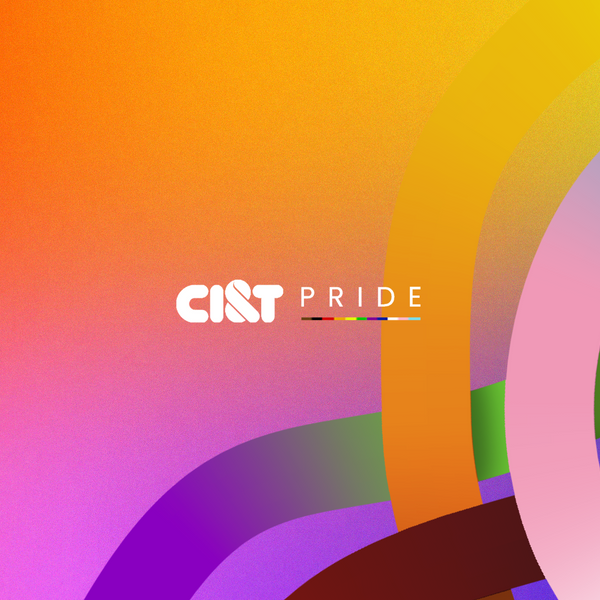 Degradê colorido com as cores do mês do orgulho com o texto CI&T Pride centralizado 