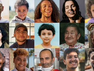 Imagem com fotos retrato de pessoas