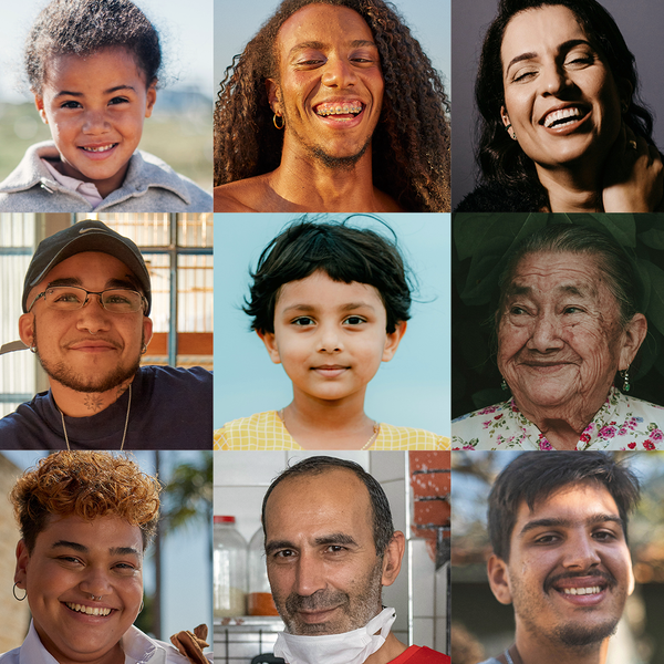 Imagem com fotos retrato de pessoas