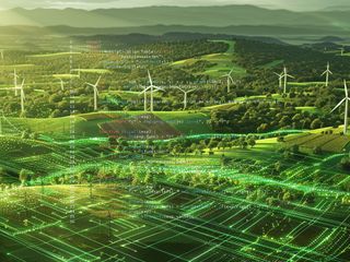 landscape energy farm with green coding