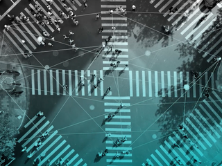 Ponto de Vista da Travessia de Pedestres em Grande Cidade, Tecnologia ao nosso redor