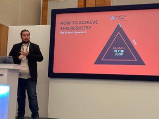 Rodrigo Stefani on stage at Gartner