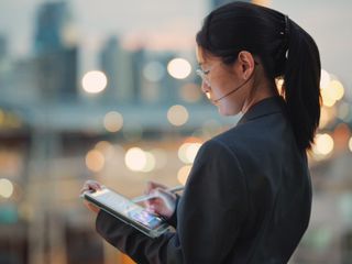 Woman ipad